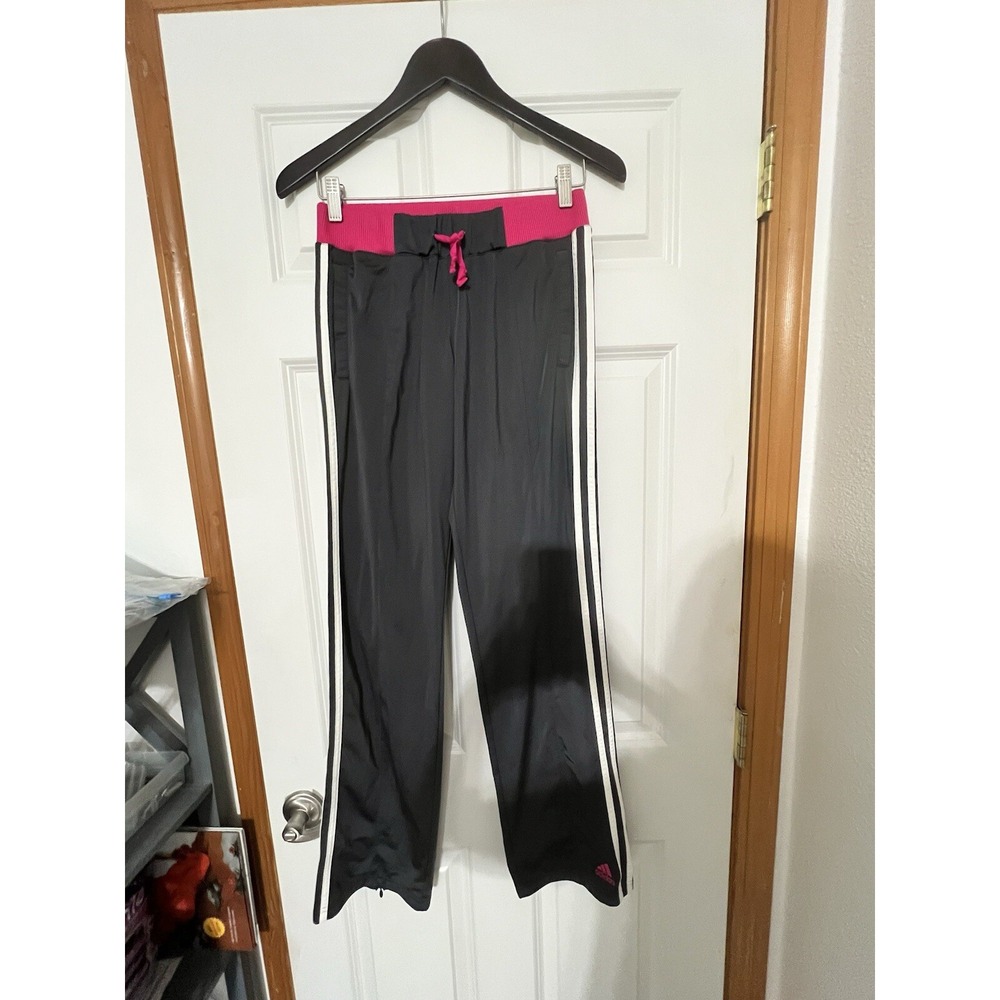 Adidas Women's Small Black/fuchsia Striped‎ Track Pants